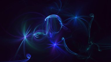 Soyut çok renkli fraktal ışık arkaplanı 3B görüntüleme