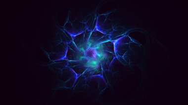 Soyut çok renkli fraktal ışık arkaplanı 3B görüntüleme