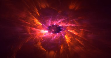 Soyut çok renkli fraktal ışık arkaplanı 3B görüntüleme