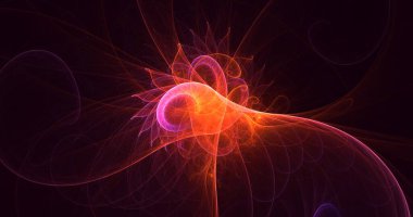 Soyut çok renkli fraktal ışık arkaplanı 3B görüntüleme