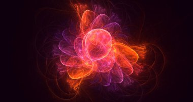 Soyut çok renkli fraktal ışık arkaplanı 3B görüntüleme