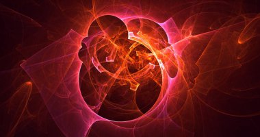 Soyut çok renkli fraktal ışık arkaplanı 3B görüntüleme