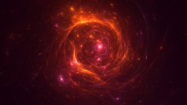 Soyut çok renkli fraktal ışık arkaplanı 3B görüntüleme