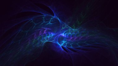 Soyut çok renkli fraktal ışık arkaplanı 3B görüntüleme