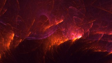 Soyut çok renkli fraktal ışık arkaplanı 3B görüntüleme