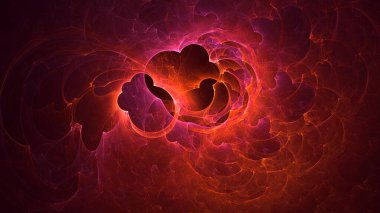 Soyut çok renkli fraktal ışık arkaplanı 3B görüntüleme