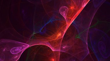 3B soyut renkli fraktal ışık arkaplanı oluşturma