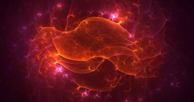 Soyut çok renkli fraktal ışık arkaplanı 3B görüntüleme