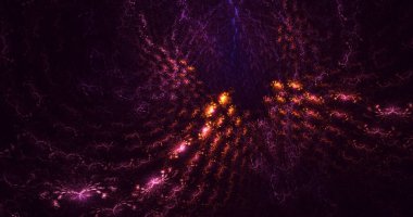 Soyut çok renkli fraktal ışık arkaplanı 3B görüntüleme