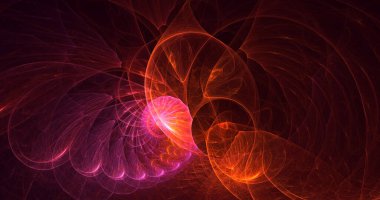 Soyut çok renkli fraktal ışık arkaplanı 3B görüntüleme