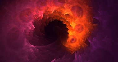 Soyut fraktal ışık arkaplanı 3 boyutlu oluşturuluyor