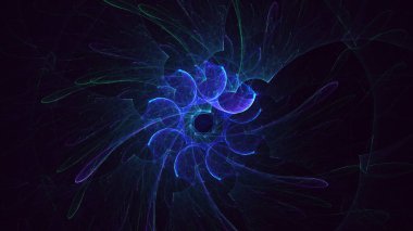 Soyut çok renkli fraktal ışık arkaplanı 3B görüntüleme