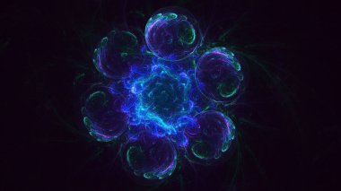 Soyut çok renkli fraktal ışık arkaplanı 3B görüntüleme