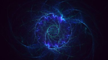 Soyut çok renkli fraktal ışık arkaplanı 3B görüntüleme