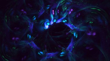 3B soyut renkli fraktal ışık arkaplanı oluşturma