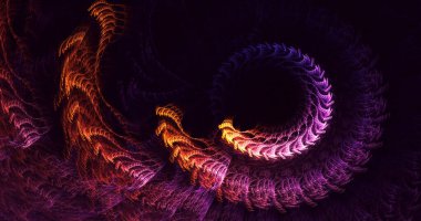 3B soyut renkli fraktal ışık arkaplanı oluşturma