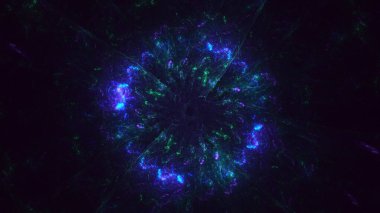 3B soyut renkli fraktal ışık arkaplanı oluşturma