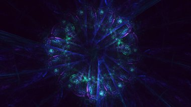 Soyut çok renkli fraktal ışık arkaplanı 3B görüntüleme