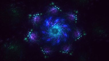 Soyut çok renkli fraktal ışık arkaplanı 3B görüntüleme