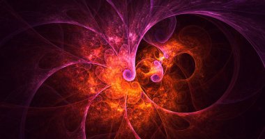 Soyut çok renkli fraktal ışık arkaplanı 3B görüntüleme