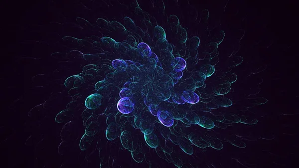 3Dレンダリング抽象的な多色フラクタルライト背景 — ストック写真