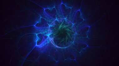 Soyut çok renkli fraktal ışık arkaplanı 3B görüntüleme