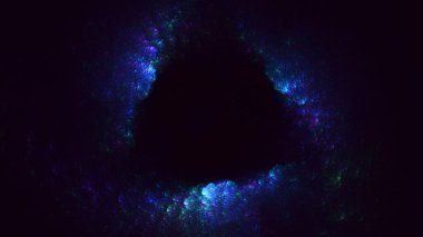 Soyut mavi fraktal ışık arkaplanı 3 boyutlu oluşturuluyor