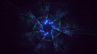 Soyut çok renkli fraktal ışık arkaplanı 3B görüntüleme