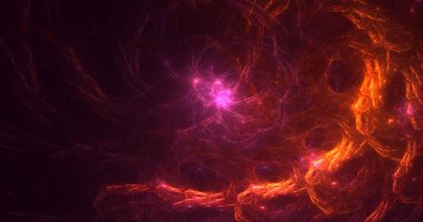 Soyut çok renkli fraktal ışık arkaplanı 3B görüntüleme