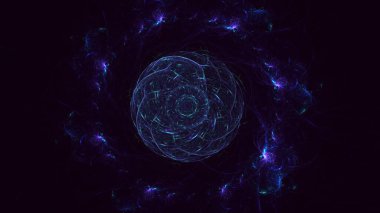 Soyut çok renkli fraktal ışık arkaplanı 3B görüntüleme