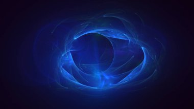 Soyut mavi fraktal ışık arkaplanı 3 boyutlu oluşturuluyor