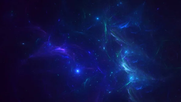 Soyut mavi fraktal ışık arkaplanı 3 boyutlu oluşturuluyor