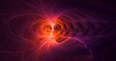 Soyut çok renkli fraktal ışık arkaplanı 3B görüntüleme