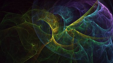 Soyut çok renkli fraktal ışık arkaplanı 3B görüntüleme