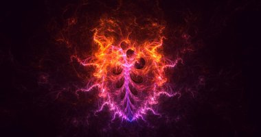 Soyut çok renkli fraktal ışık arkaplanı 3B görüntüleme