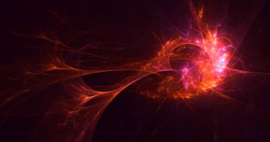 3B soyut renkli fraktal ışık arkaplanı oluşturma