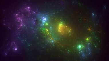 3B soyut renkli fraktal ışık arkaplanı oluşturma