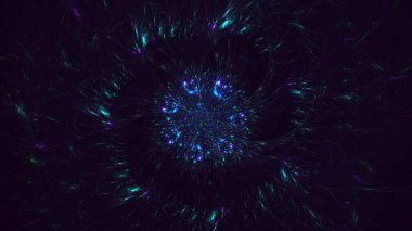 3B soyut renkli fraktal ışık arkaplanı oluşturma