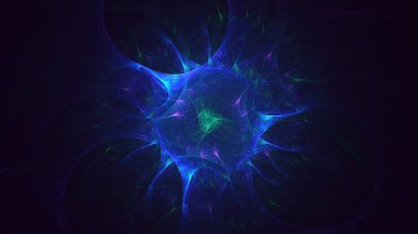 Soyut çok renkli fraktal ışık arkaplanı 3B görüntüleme