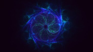 Soyut çok renkli fraktal ışık arkaplanı 3B görüntüleme
