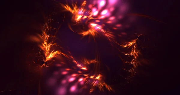 抽象的な赤のフラクタルライトの背景を3Dレンダリング — ストック写真
