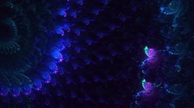 Soyut çok renkli fraktal ışık arkaplanı 3B görüntüleme