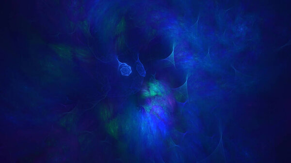 3D rendering abstract blue fractal light background
