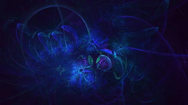 Rendering Abstract Blue Fractal Light Background Stock Picture