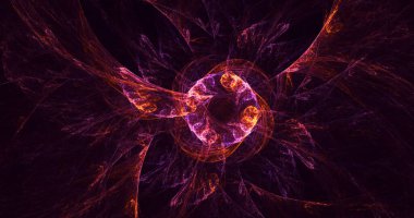 Soyut çok renkli fraktal ışık arkaplanı 3B görüntüleme