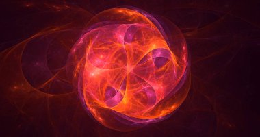 Soyut çok renkli fraktal ışık arkaplanı 3B görüntüleme