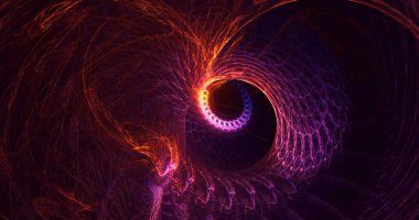 Soyut çok renkli fraktal ışık arkaplanı 3B görüntüleme