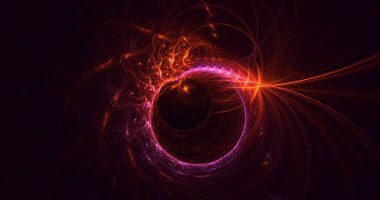 Soyut çok renkli fraktal ışık arkaplanı 3B görüntüleme