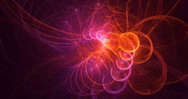 Soyut çok renkli fraktal ışık arkaplanı 3B görüntüleme