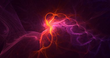 Soyut çok renkli fraktal ışık arkaplanı 3B görüntüleme